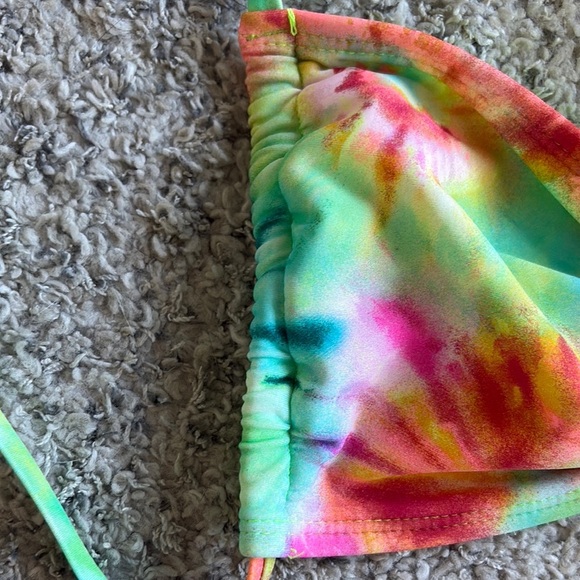 Colorful Tie-Dye Bikini Top with adjustable straps - Picture 6 of 9
